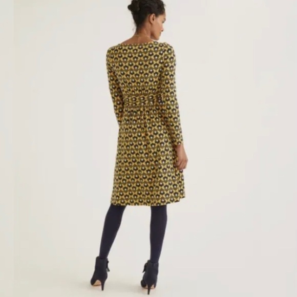 Boden Abigail Jersey Dress in Saffron Navy Yellow Floral size 4 - Picture 6 of 16